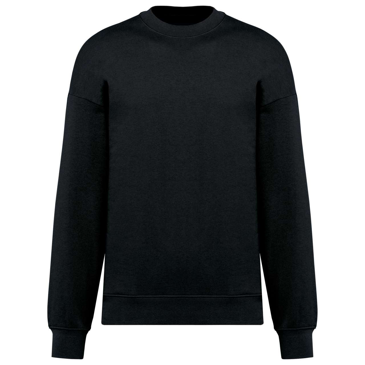 UNISEX OVERSIZED ECO-FRIENDLY CREW NECK SWEATSHIRT - Black - colorimageurl