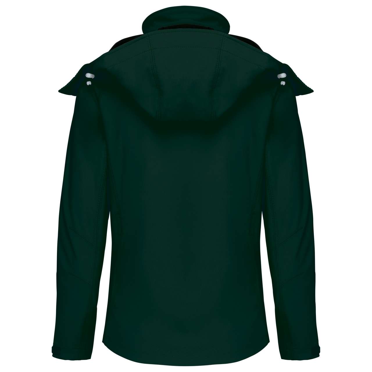 LADIES' DETACHABLE HOODED SOFTSHELL JACKET - Bottle Green - Main