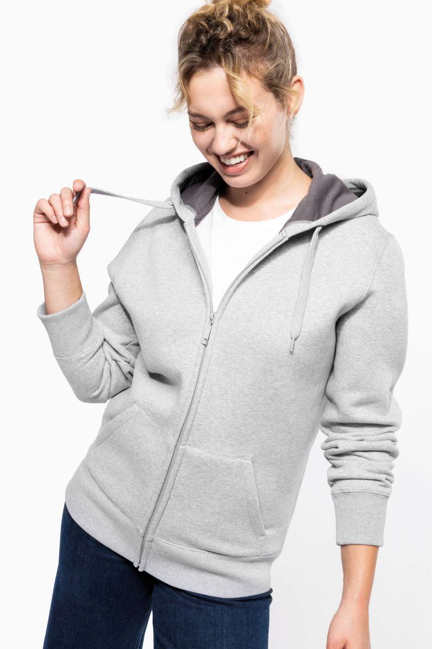 FULL ZIP HOODED SWEATSHIRT - Black - Additional