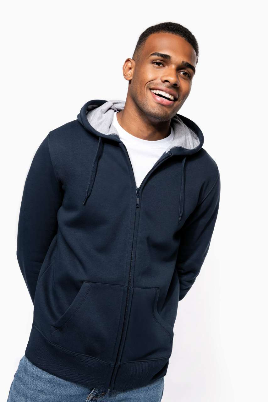 FULL ZIP HOODED SWEATSHIRT - Black - Additional
