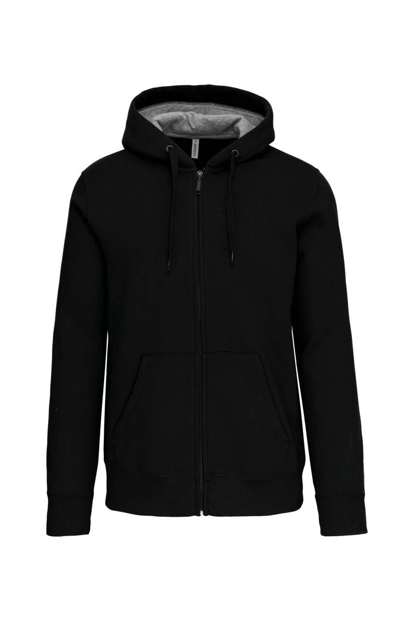 FULL ZIP HOODED SWEATSHIRT - Black - Main