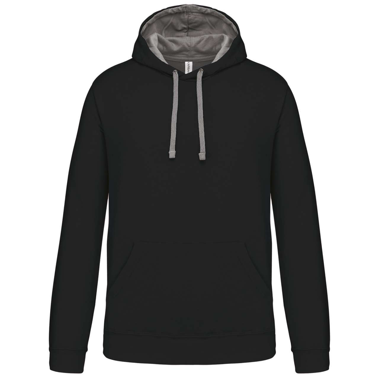 MEN'S CONTRAST HOODED SWEATSHIRT - Black/Fine Grey - Main