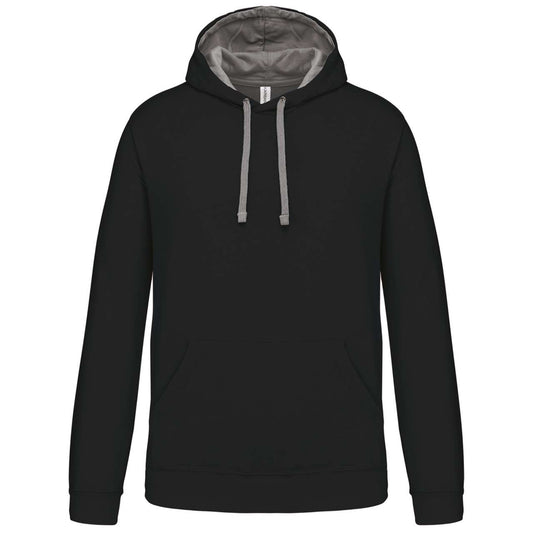 MEN'S CONTRAST HOODED SWEATSHIRT - Black/Fine Grey - Main