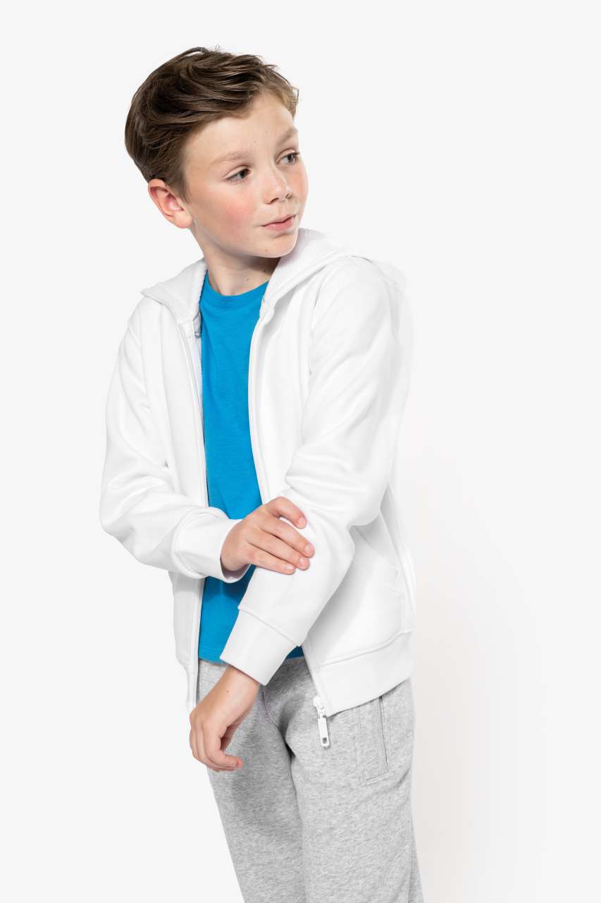 KIDS FULL ZIP HOODED SWEATSHIRT - Black - Additional