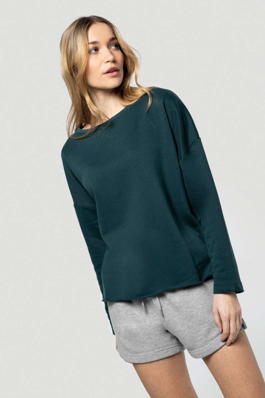LADIES' OVERSIZED SWEATSHIRT - Black - modelimageurl