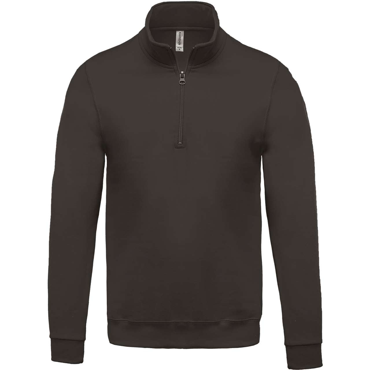 ZIP NECK SWEATSHIRT - Dark Grey - colorimageurl
