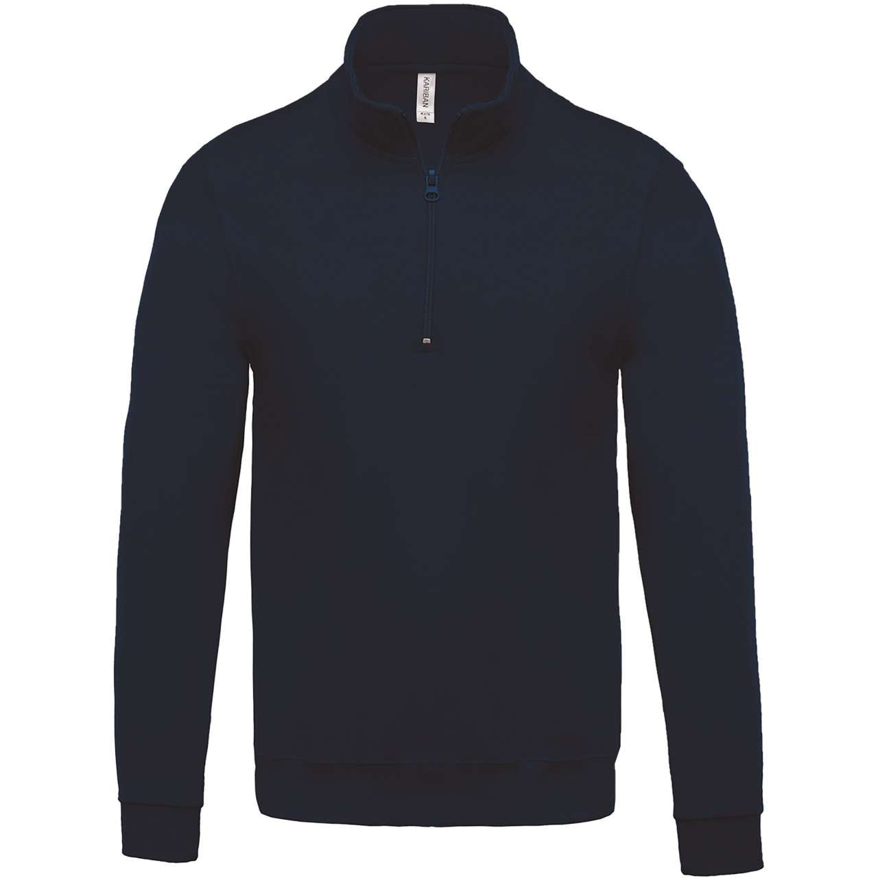 ZIP NECK SWEATSHIRT - Navy - colorimageurl