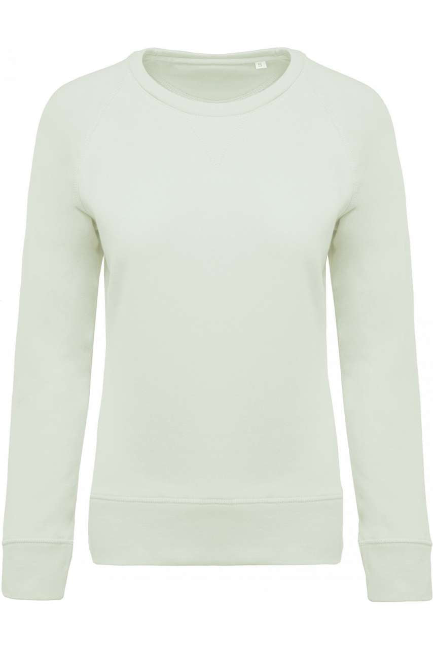 LADIES’ ORGANIC COTTON CREW NECK RAGLAN SLEEVE SWEATSHIRT - Sage - Main