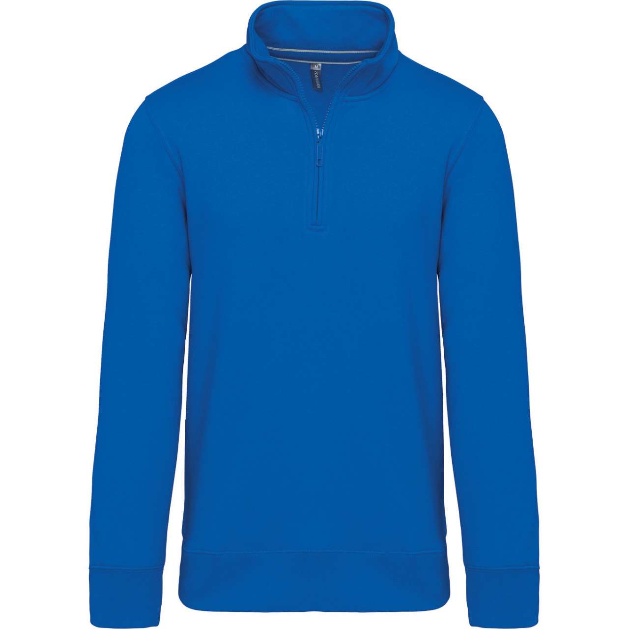 ZIPPED NECK SWEATSHIRT - Light Royal Blue - colorimageurl