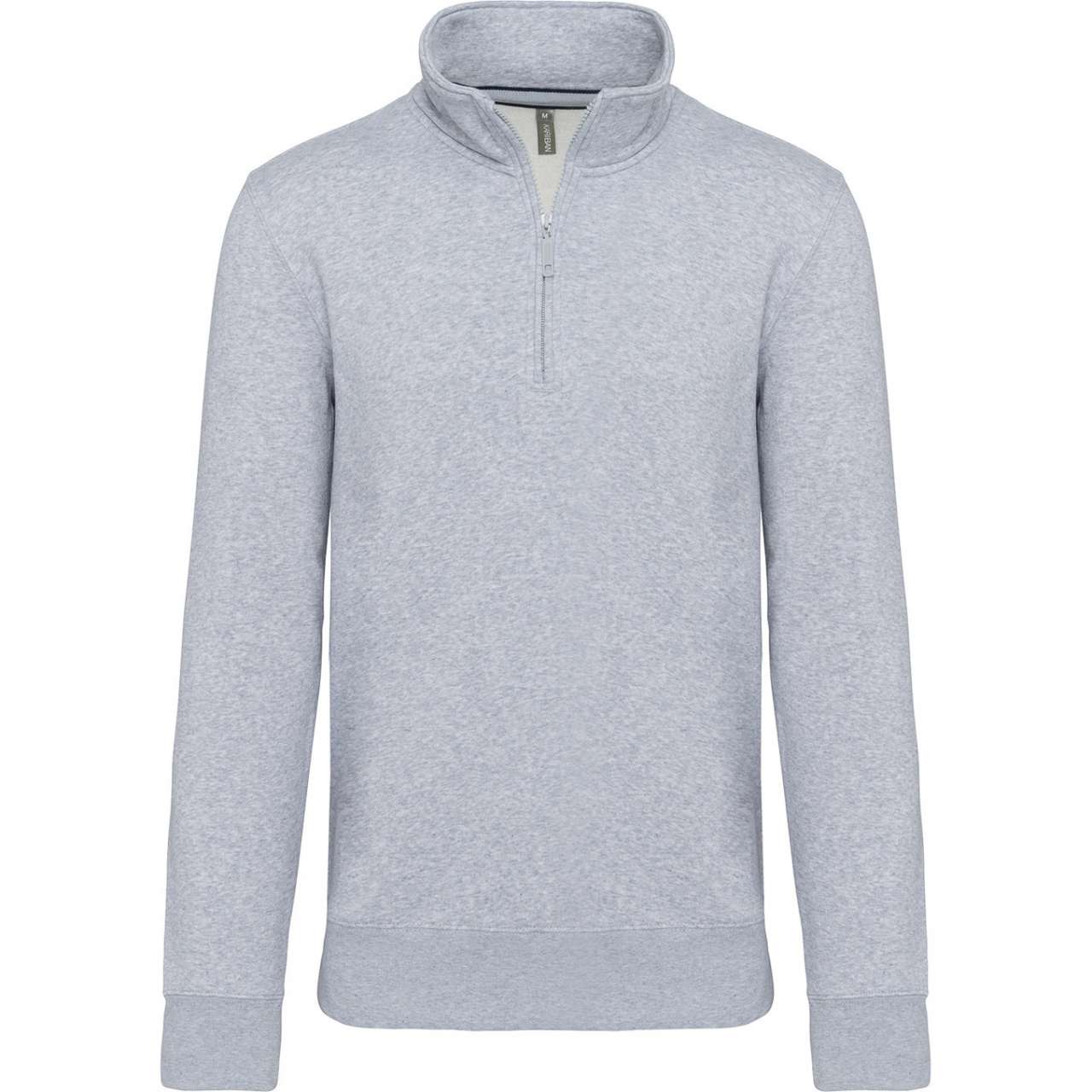 ZIPPED NECK SWEATSHIRT - Oxford Grey - colorimageurl