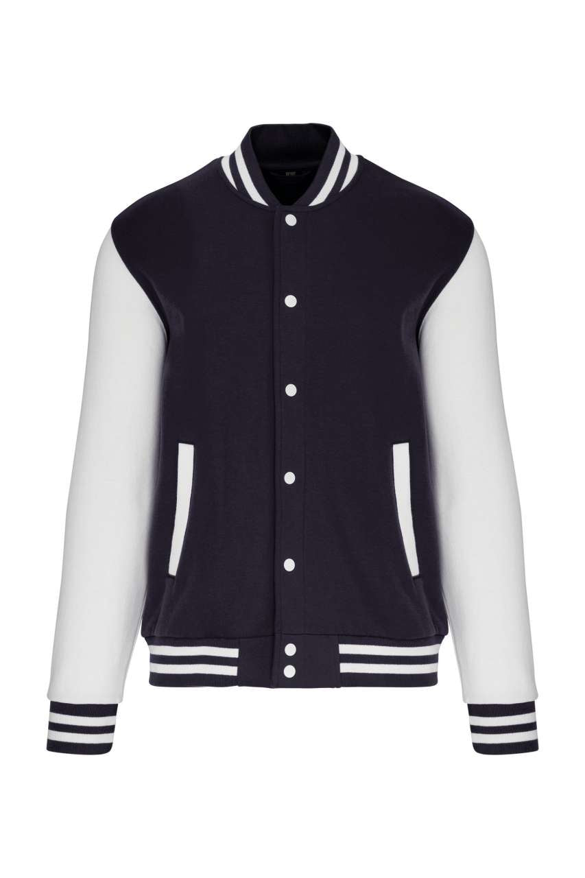 UNISEX TEDDY FLEECE JACKET - Navy/White - colorimageurl