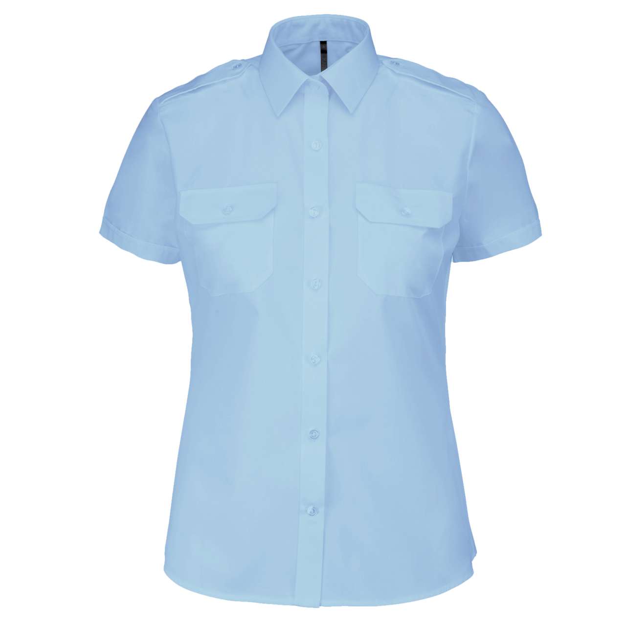 LADIES’ SHORT-SLEEVED PILOT SHIRT - Sky Blue - colorimageurl
