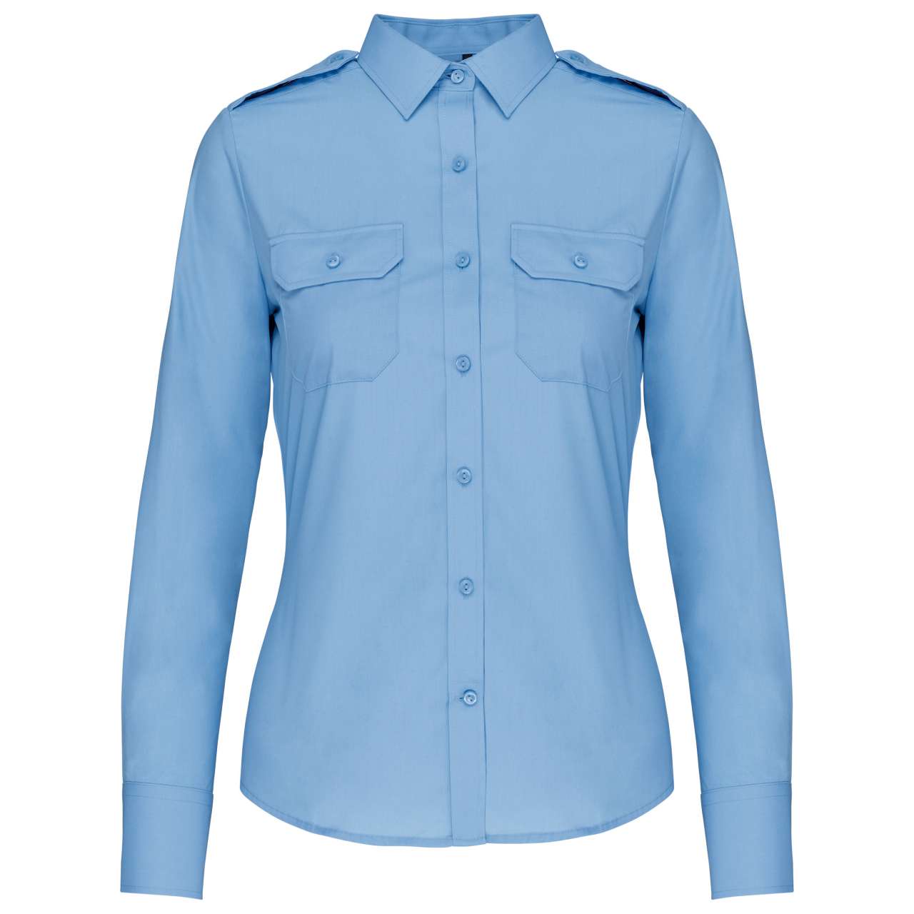 LADIES’ LONG-SLEEVED PILOT SHIRT - Sky Blue - colorimageurl