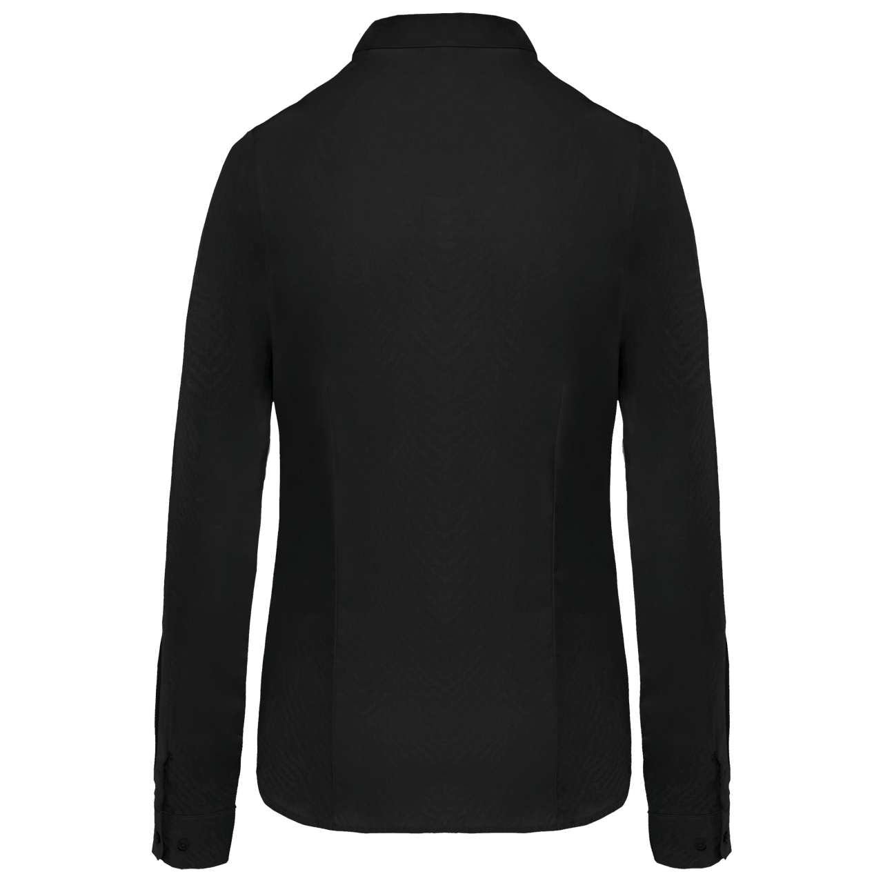 LADIES’ LONG-SLEEVED COTTON POPLIN SHIRT - Black - Additional