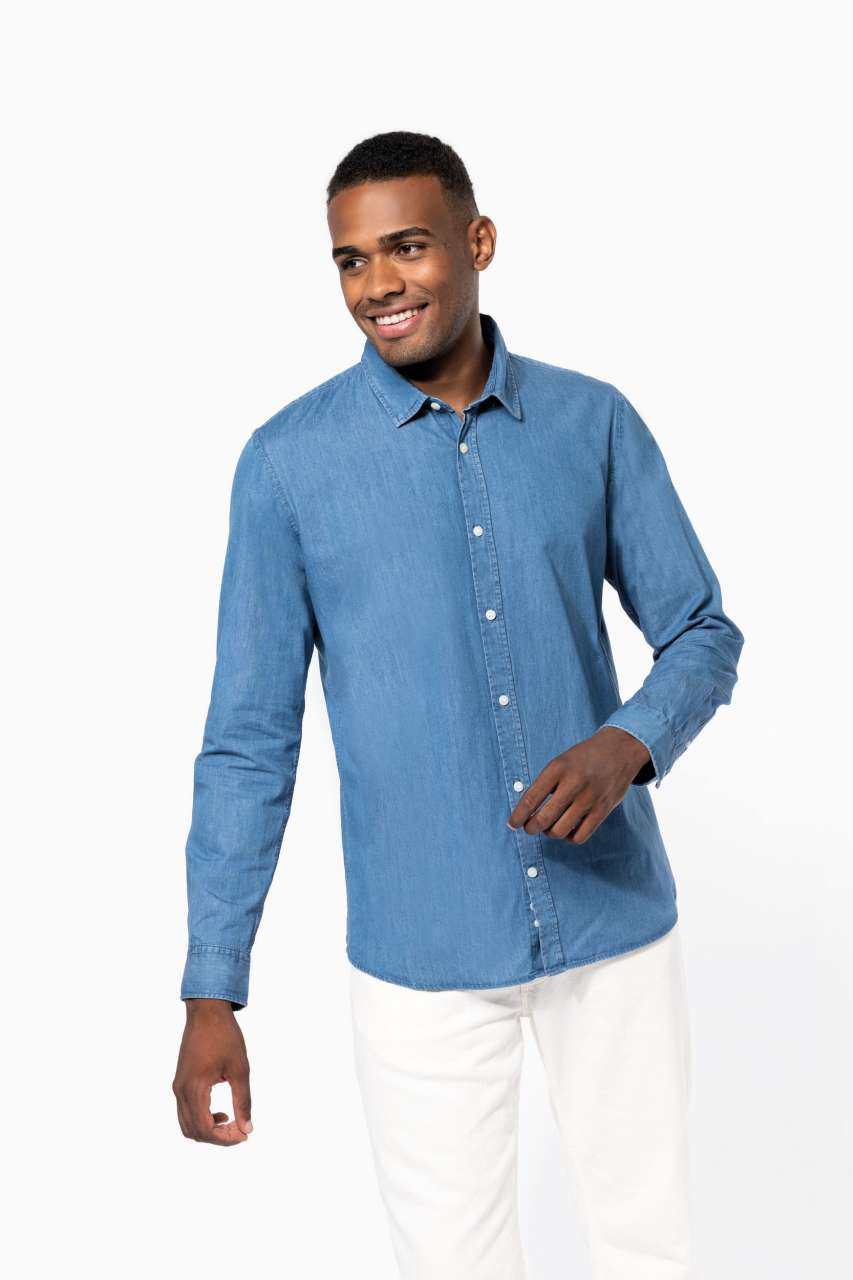 MEN’S DENIM SHIRT - Chambray Blue - Additional