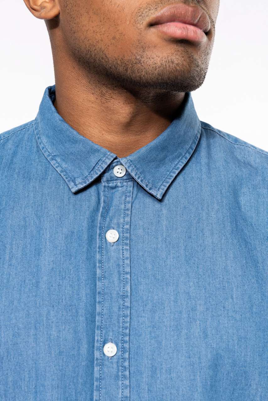 MEN’S DENIM SHIRT - Chambray Blue - Additional