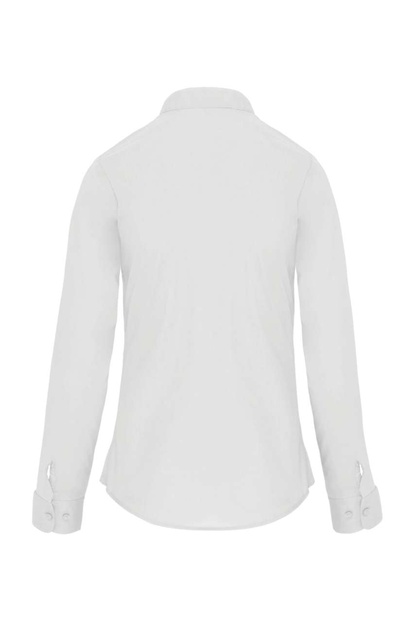 LADIES' LONG-SLEEVED MANDARIN COLLAR SHIRT - White - Additional