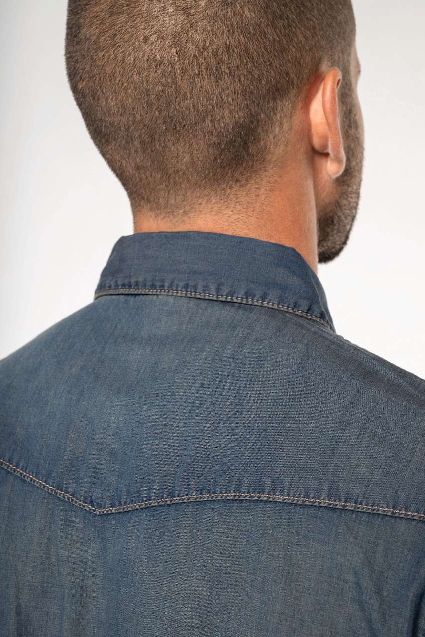 MEN'S LONG-SLEEVED DENIM SHIRT - Blue Jean - Additional