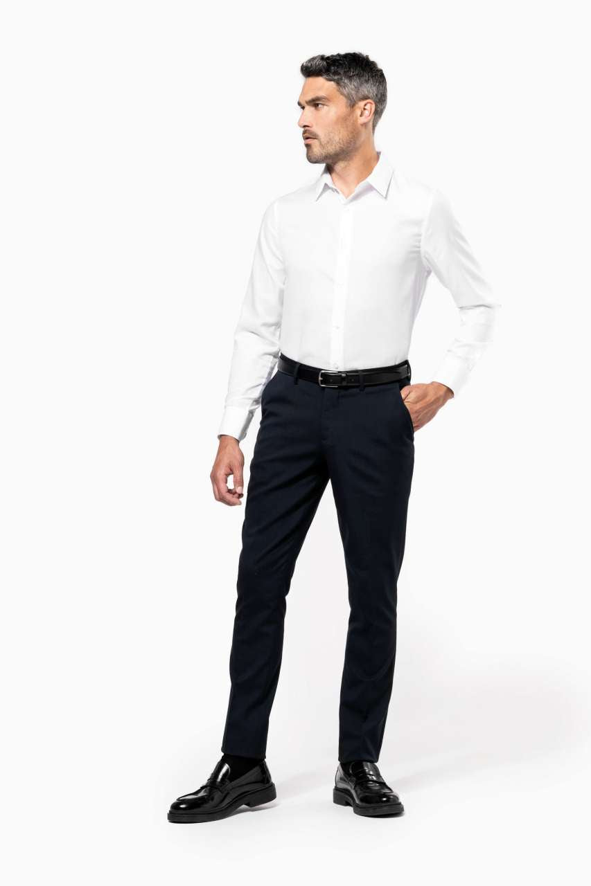 MEN'S FITTED LONG-SLEEVED NON-IRON SHIRT - Black - Additional
