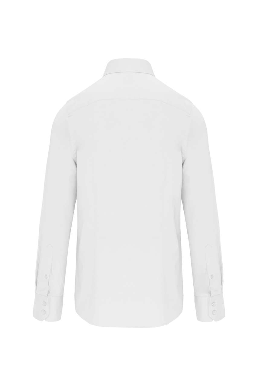 LONG-SLEEVED COTTON/ELASTANE SHIRT - White - Additional