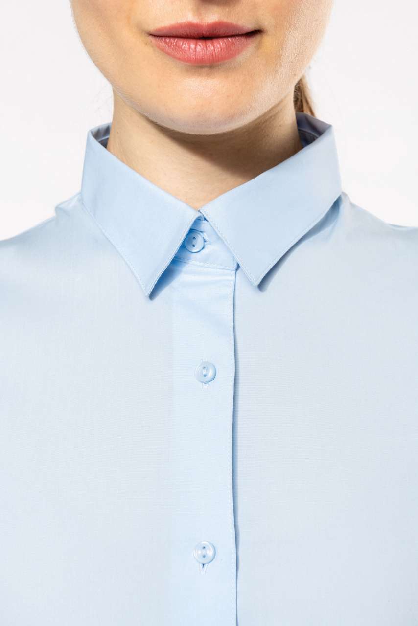 LADIES' LONG-SLEEVED STRETCH SHIRT - Black - Additional