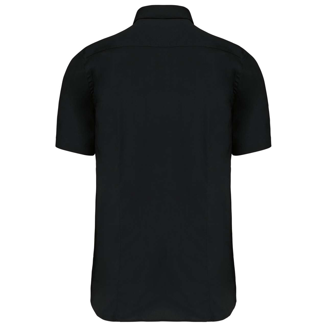 SHORT-SLEEVED COTTON/ELASTANE SHIRT - Black - Additional