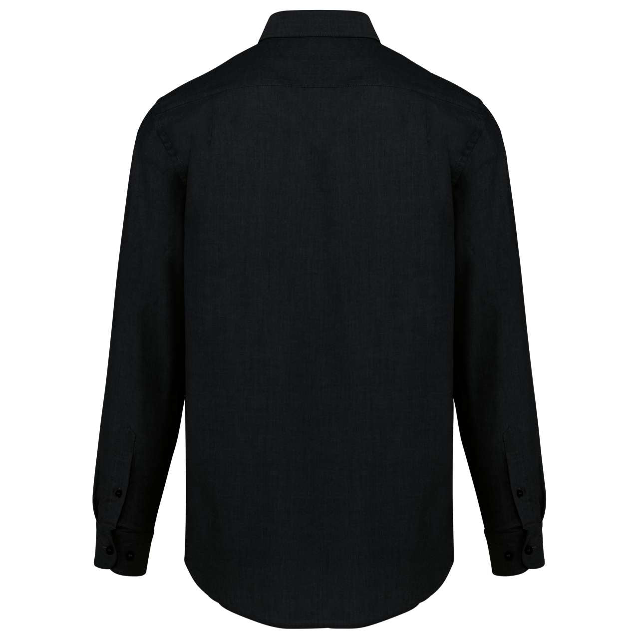 MEN'S LONG-SLEEVED OXFORD SHIRT - Black - Additional