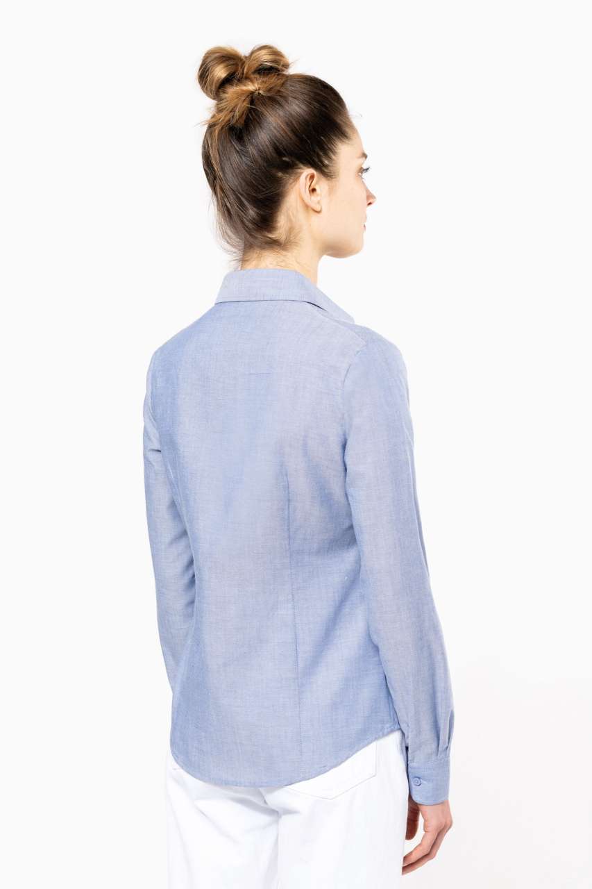 LADIES' LONG-SLEEVED OXFORD SHIRT - Oxford Blue - Additional