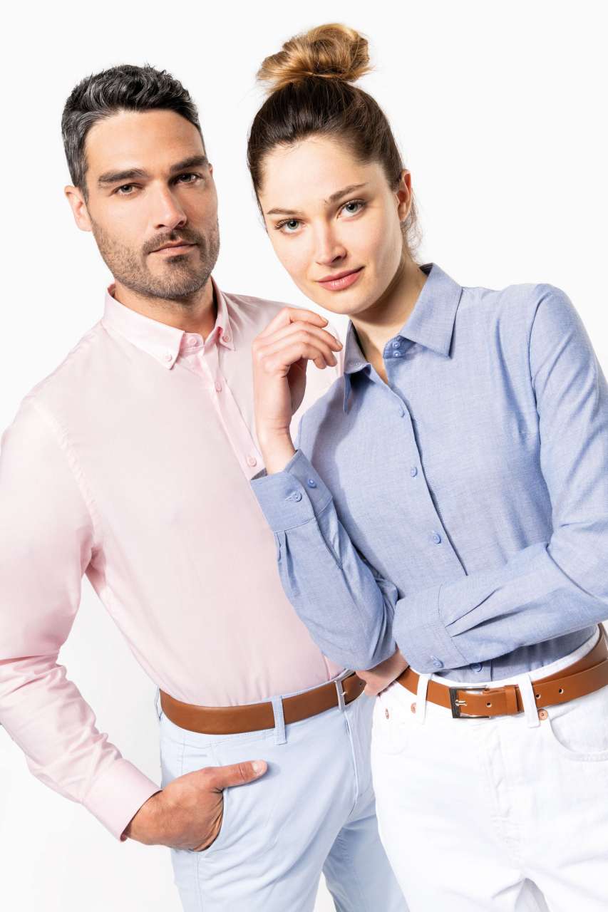 LADIES' LONG-SLEEVED OXFORD SHIRT - Oxford Blue - Additional
