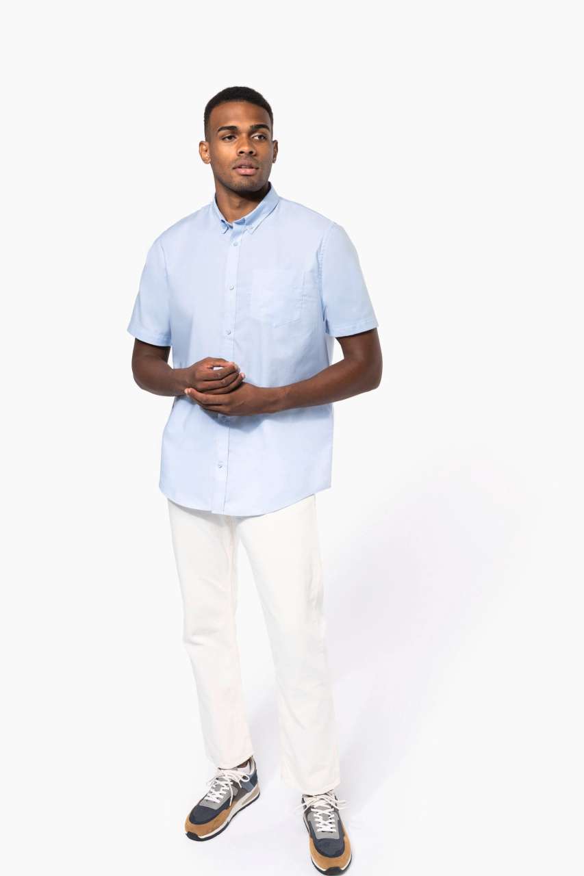 MEN'S SHORT-SLEEVED OXFORD SHIRT - Black - Additional