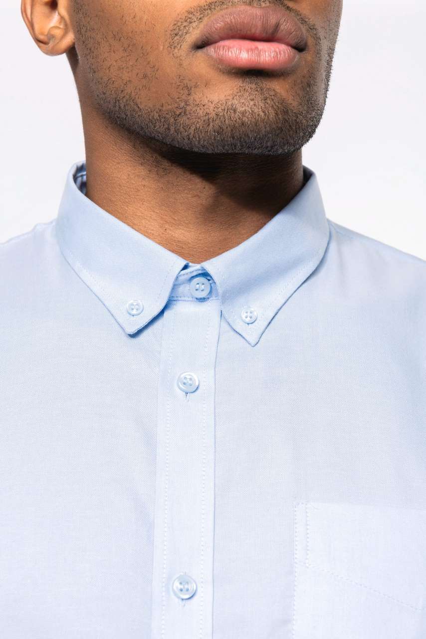 MEN'S SHORT-SLEEVED OXFORD SHIRT - Black - Additional
