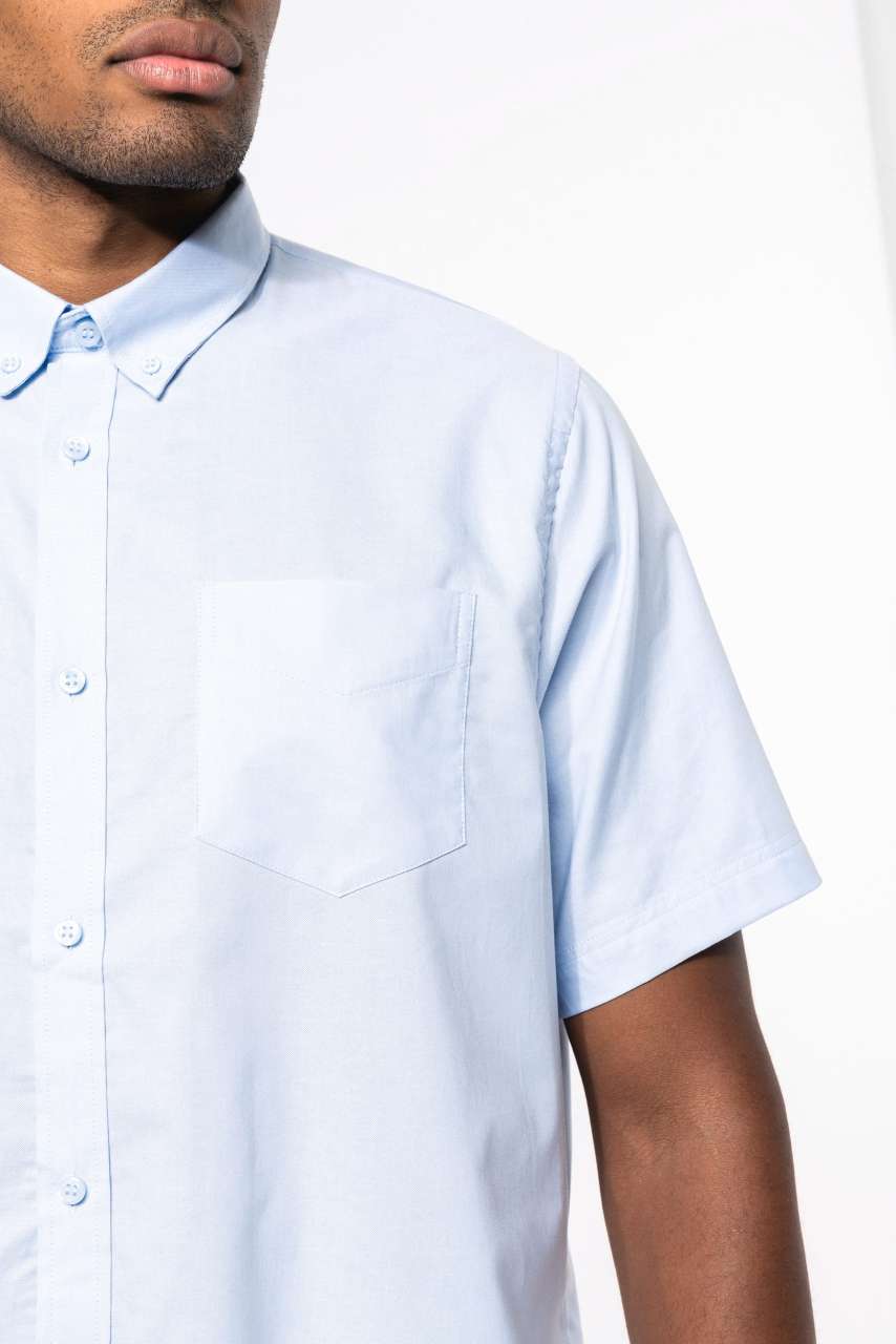 MEN'S SHORT-SLEEVED OXFORD SHIRT - Black - Additional