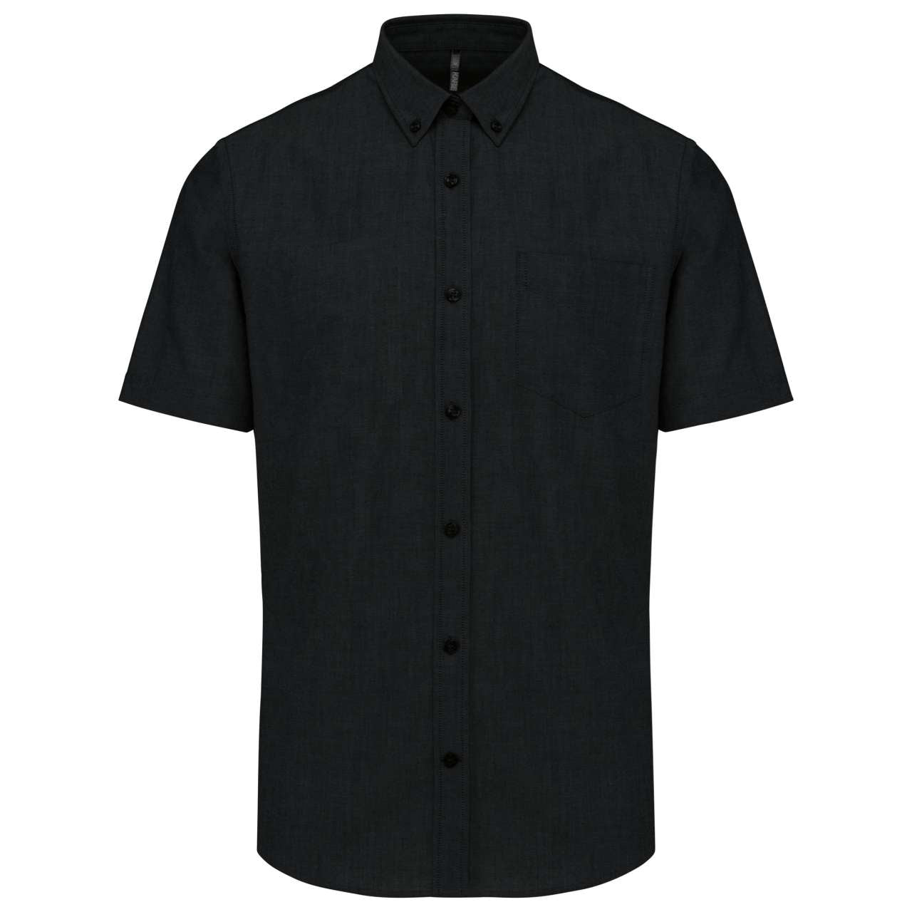 MEN'S SHORT-SLEEVED OXFORD SHIRT - Black - Main