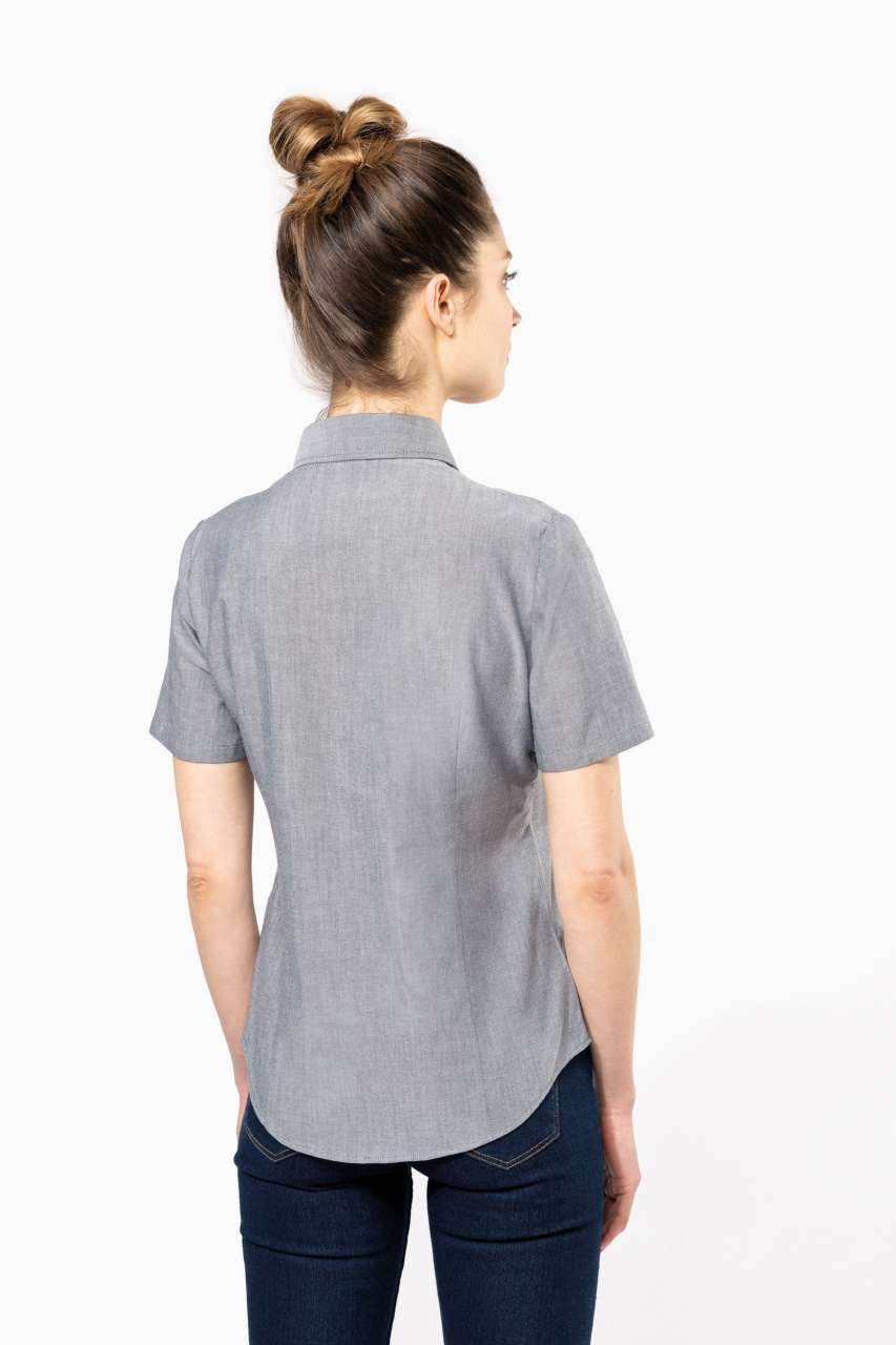 LADIES' SHORT-SLEEVED OXFORD SHIRT - Black - Additional