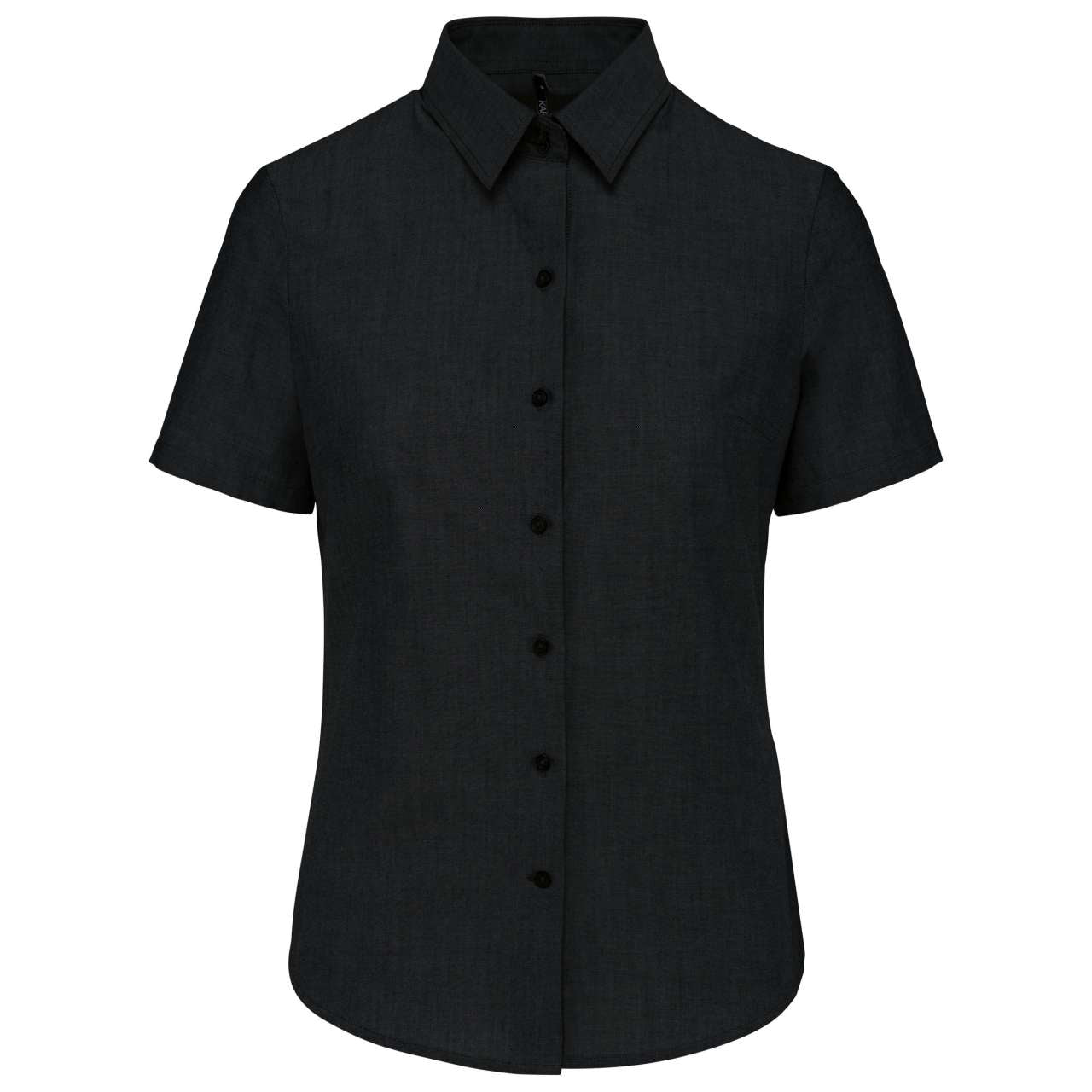 LADIES' SHORT-SLEEVED OXFORD SHIRT - Black - Main