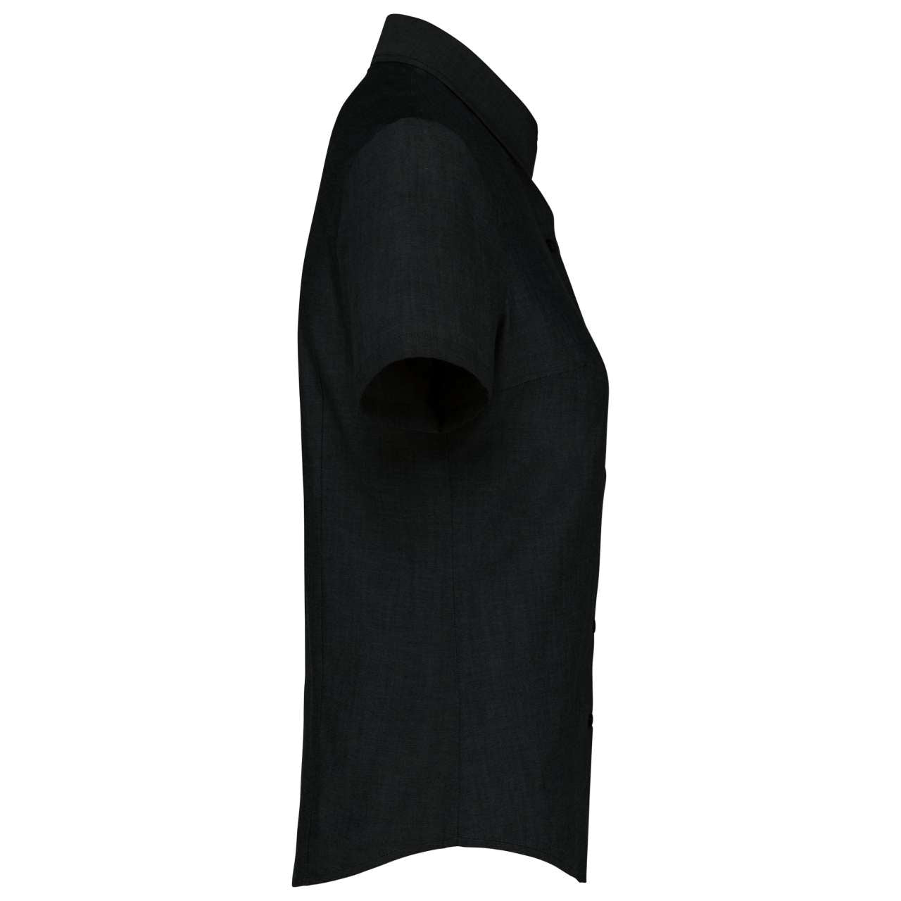LADIES' SHORT-SLEEVED OXFORD SHIRT - Black - Additional