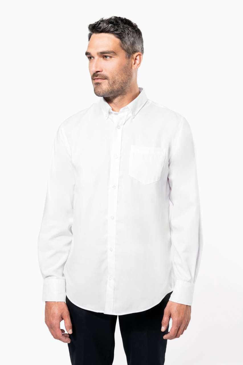LONG-SLEEVED NON-IRON SHIRT - Black - Model