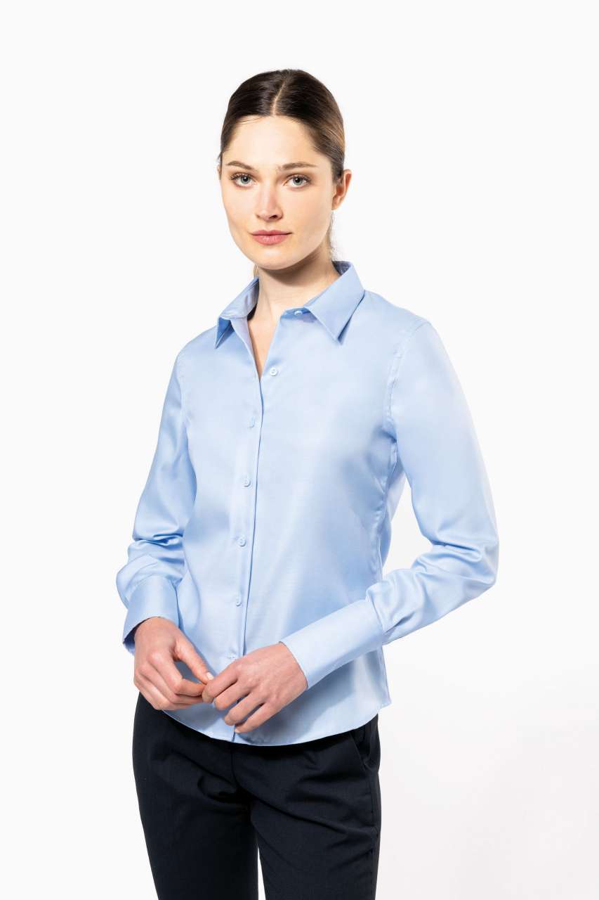 LADIES' LONG-SLEEVED NON-IRON SHIRT - Black - Model