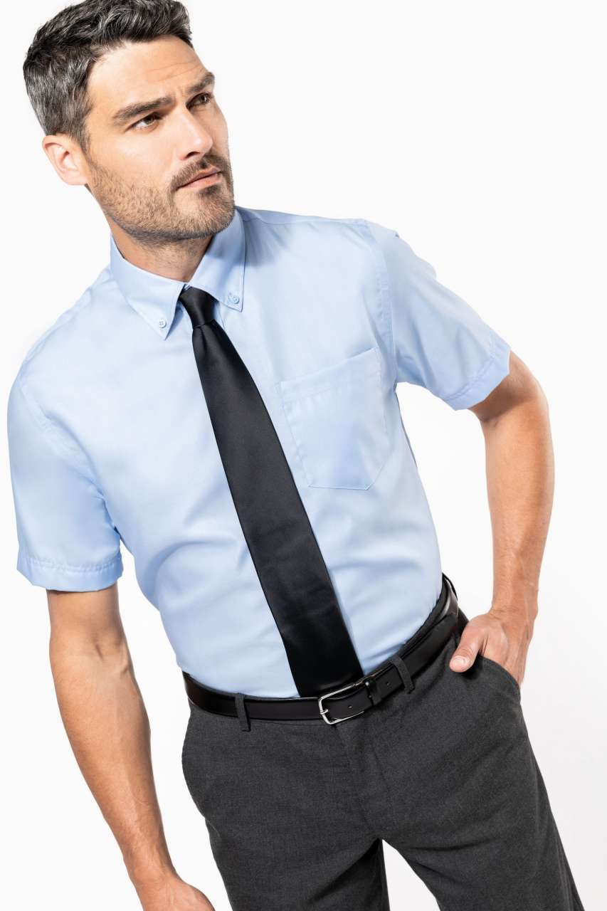 MEN'S SHORT-SLEEVED NON-IRON SHIRT - Black - Additional