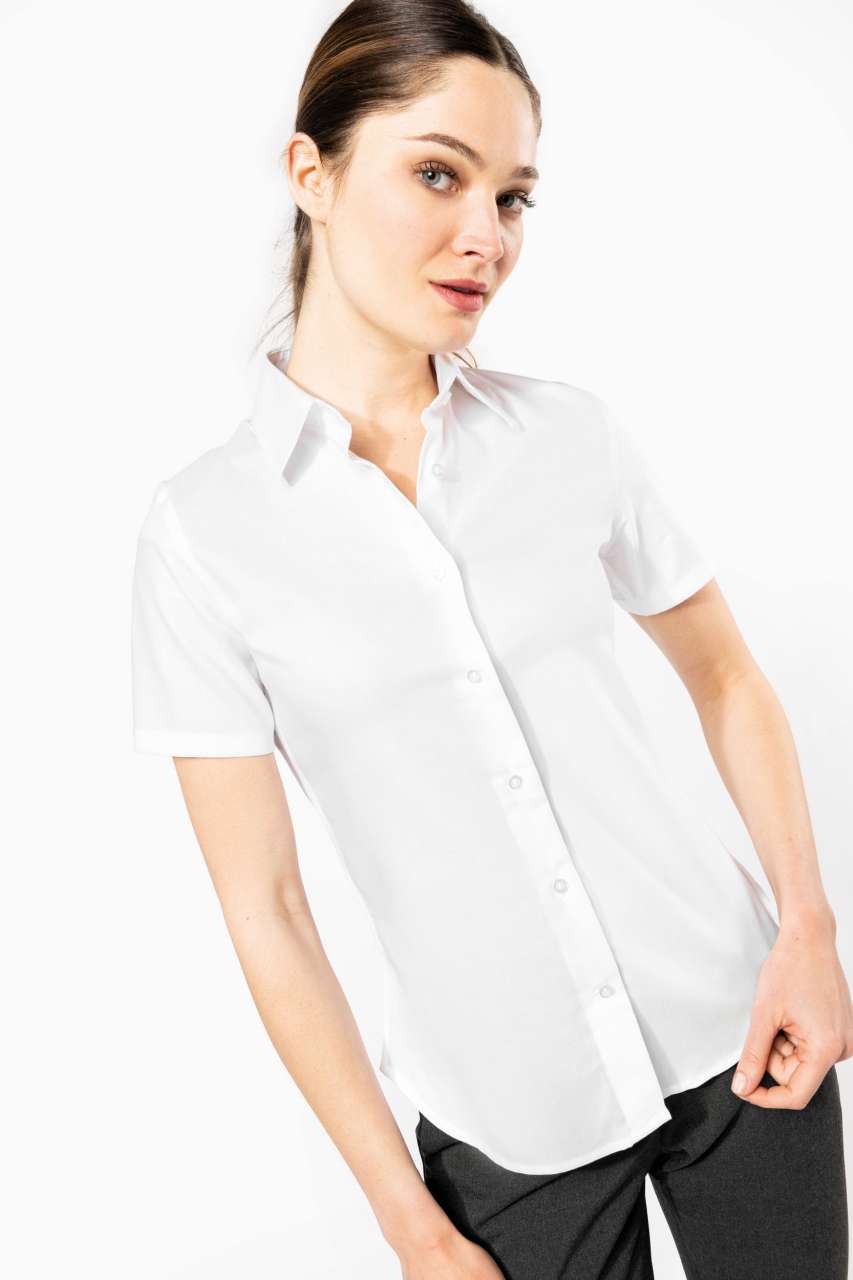 LADIES' SHORT-SLEEVED NON-IRON SHIRT - Black - Additional