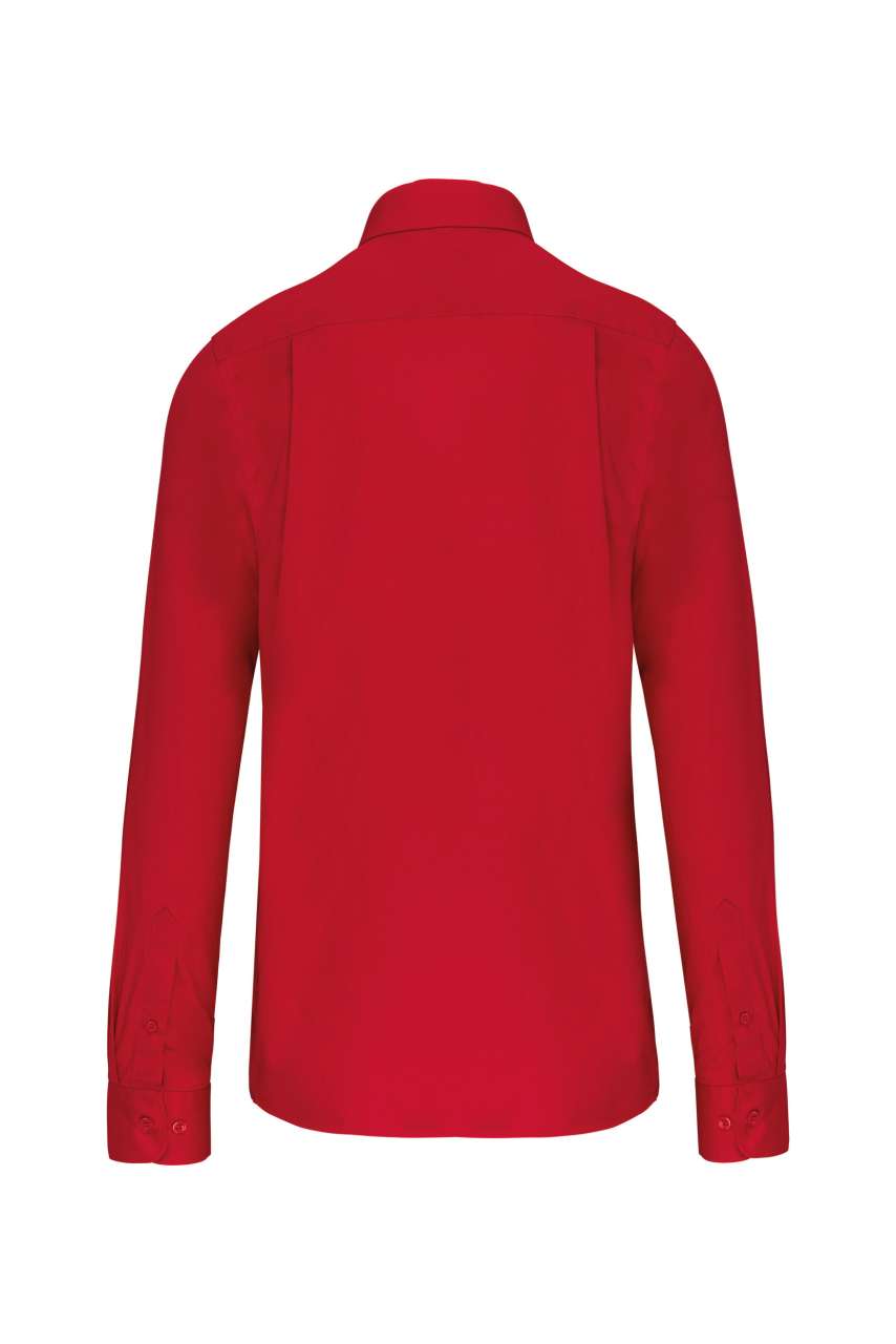 MEN'S LONG-SLEEVED COTTON POPLIN SHIRT - Classic Red - Additional