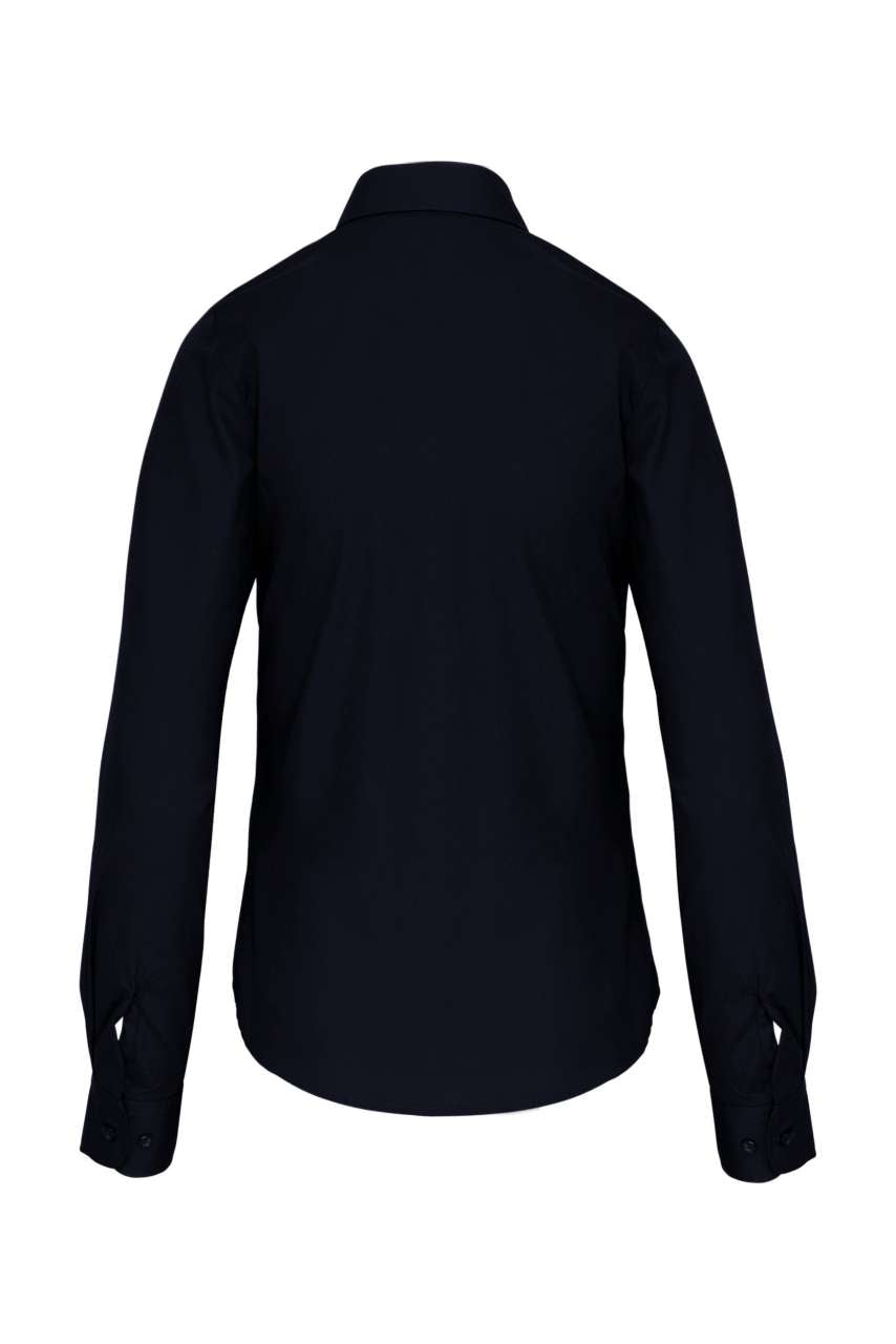 LADIES' LONG-SLEEVED COTTON POPLIN SHIRT - Navy - Additional