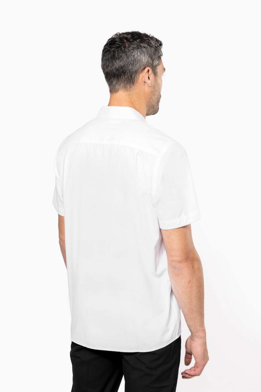 MEN'S SHORT-SLEEVED COTTON POPLIN SHIRT - Black - Additional