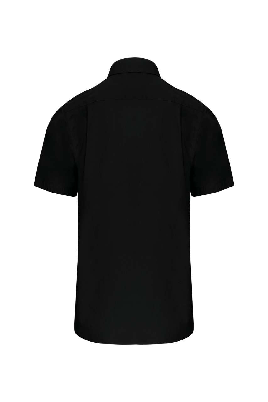 MEN'S SHORT-SLEEVED COTTON POPLIN SHIRT - Black - Additional