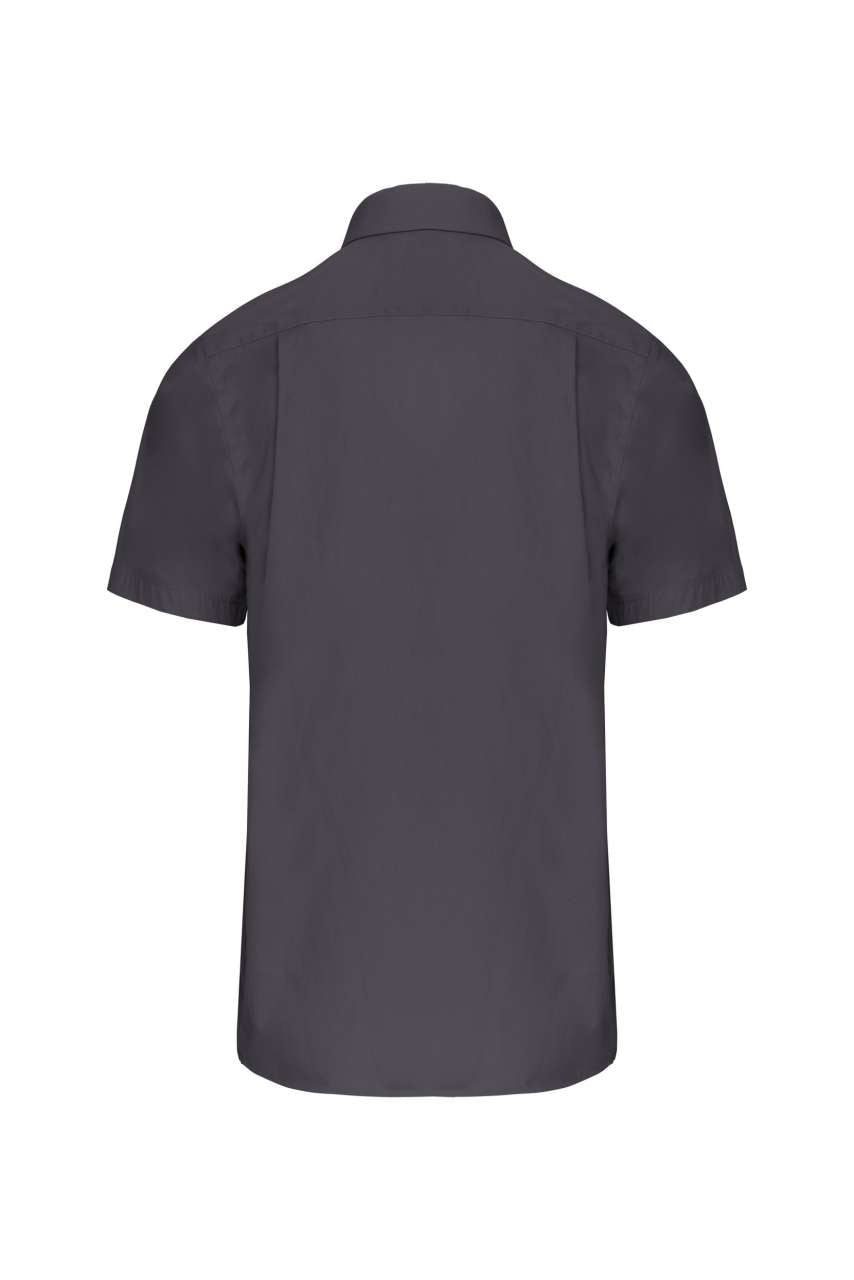 MEN'S SHORT-SLEEVED COTTON POPLIN SHIRT - Zinc - Additional