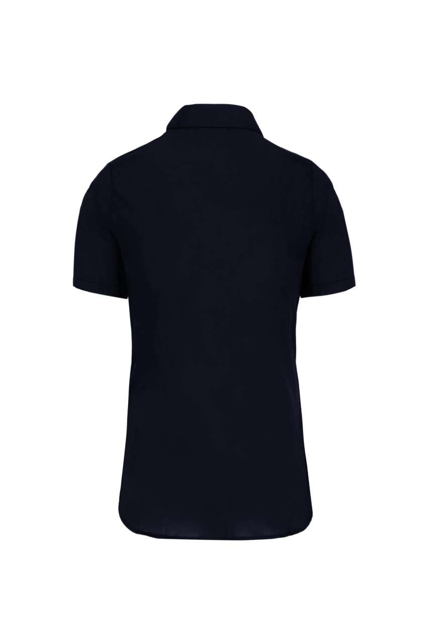 LADIES' SHORT-SLEEVED COTTON POPLIN SHIRT - Navy - Additional