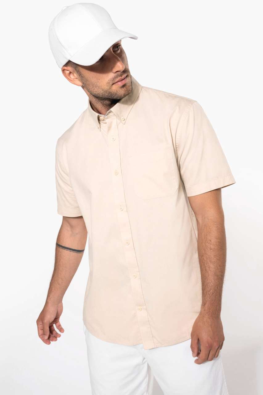 MEN'S ARIANA III SHORT-SLEEVE COTTON SHIRT - Angora - modelimageurl