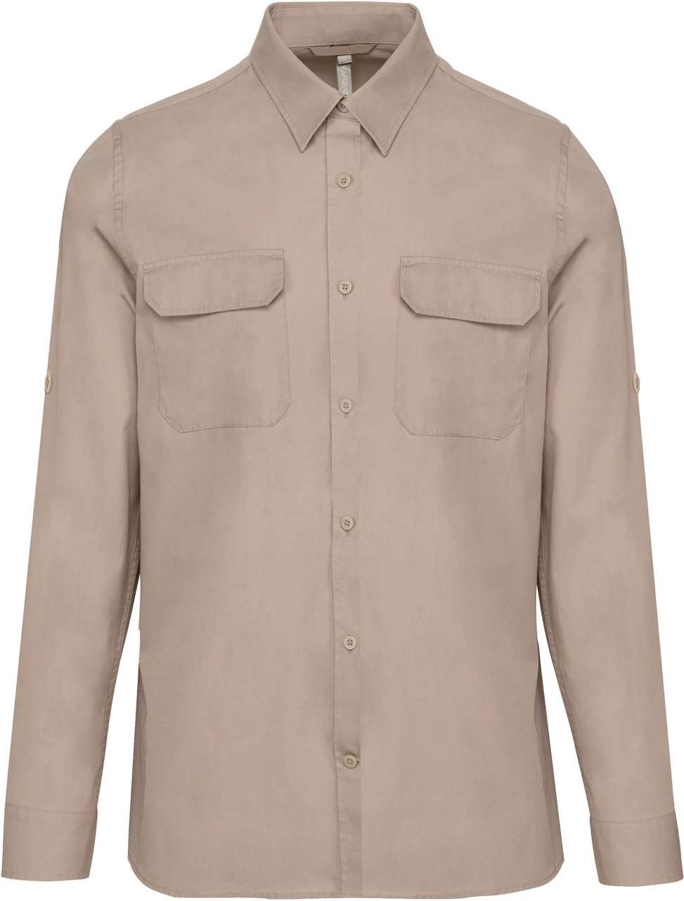 MEN'S LONG-SLEEVED SAFARI SHIRT - Beige - colorimageurl