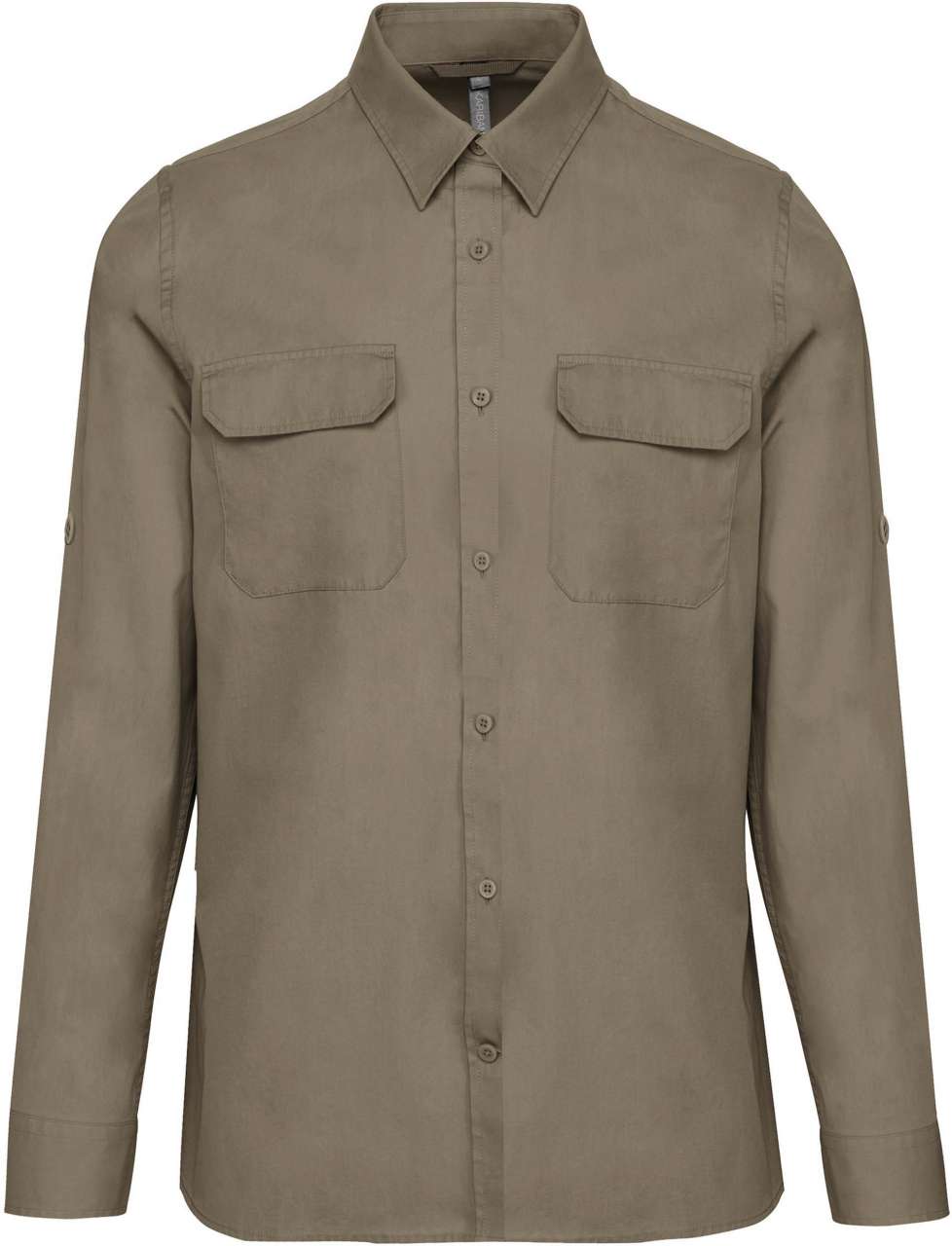 MEN'S LONG-SLEEVED SAFARI SHIRT - Light Khaki - colorimageurl