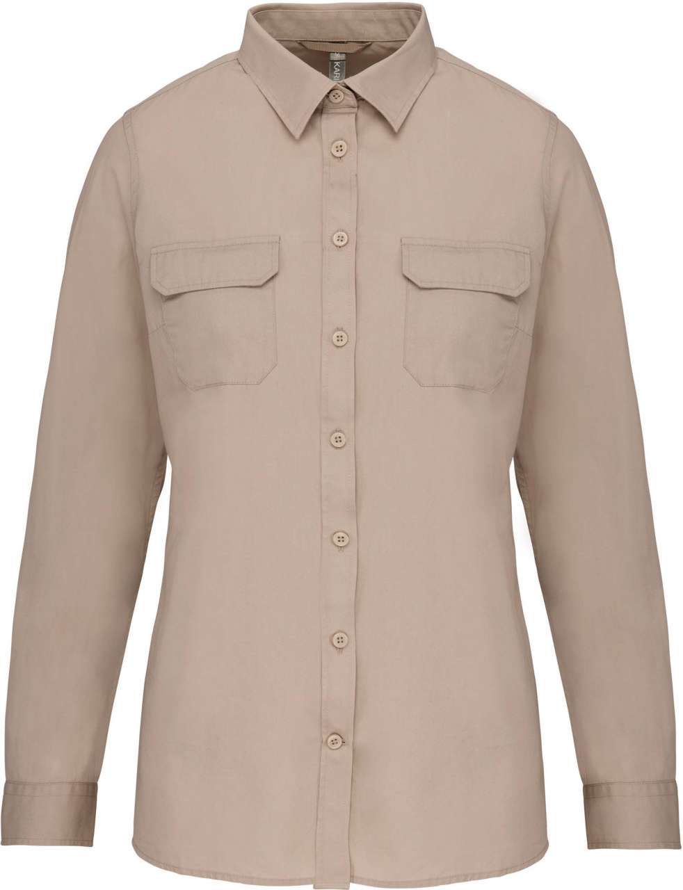 LADIES' LONG-SLEEVED SAFARI SHIRT - Beige - colorimageurl